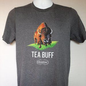 Celestial Seasonings Tea Gray "Tea Buff" T-Shirt, New with Tags, Unisex